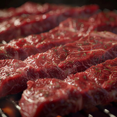 Obraz premium raw meat on a grill