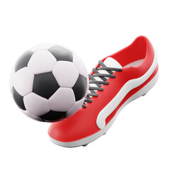 football player shoes with soccer ball 3d icon illustration render design