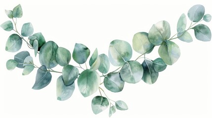 Vibrant watercolor painting of green leaves, perfect for nature-themed designs