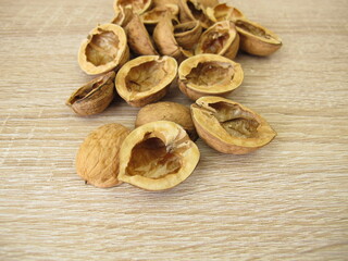 Craft material for crafting: halved walnut shells