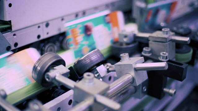 paper folding machine in a printing house