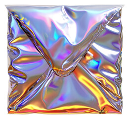 PNG  Melt mail metal iridescent foil white background aluminium.