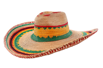 Mexican sombrero hat isolated on a transparent background