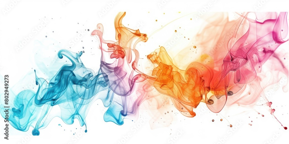 Poster Colored smokes floating in the air, suitable for graphic design projects