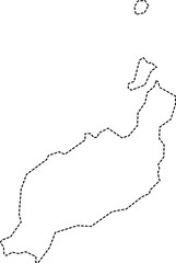 dash line drawing of lanzarote island map.