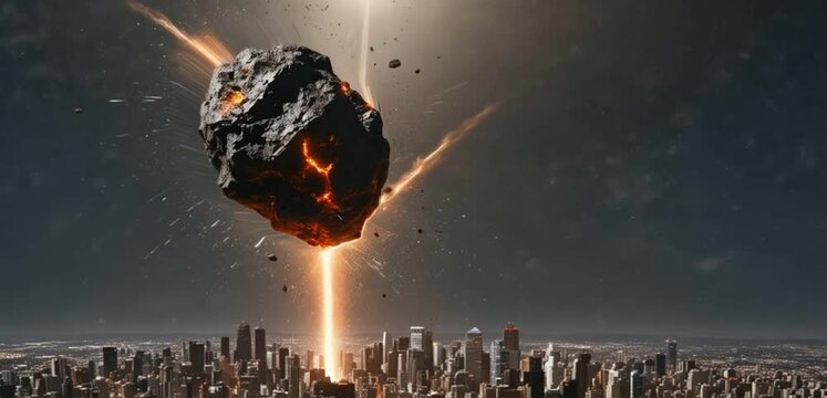 An asteroid flying to the ground