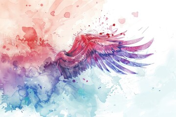 Beautiful watercolor painting of an angel wing. Perfect for spiritual or inspirational projects