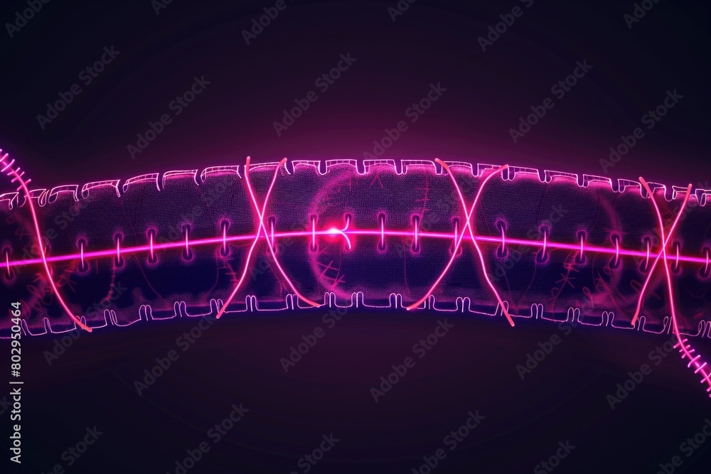 Poster close-up of a pink light on a dark black background, suitable for various design projects