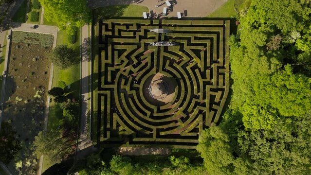 Green labyrinth in the park Sigurta Garden Park. Valeggio sul Mincio is a comune in Italy, located in the province of Verona, Venice region.