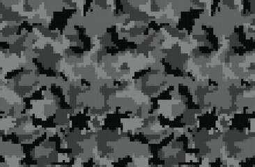 gray digital camouflage pixel illustration, military uniform