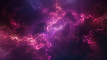 Expansive digital artwork of a purple nebula in space with a starry background