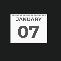january 7 calendar reminder. 7 january daily calendar icon template. Calendar 7 january icon Design template. Vector illustration
