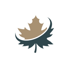 Maple leaf vector logo. Forest and wood symbol sign. Nature tree logo.