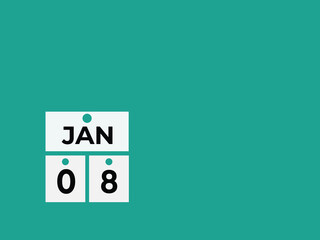 january 8 calendar reminder. 8 january daily calendar icon template. Calendar 8 january icon Design template. Vector illustration
