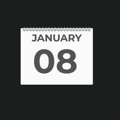 Obraz premium january 8 calendar reminder. 8 january daily calendar icon template. Calendar 8 january icon Design template. Vector illustration 