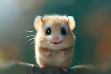 A small hamster sitting on top of a tree branch. Perfect for animal lovers and nature enthusiasts
