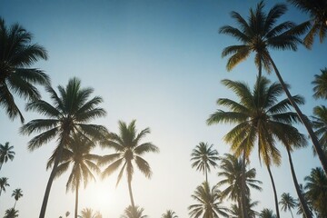 Obraz premium palm trees and blue sky