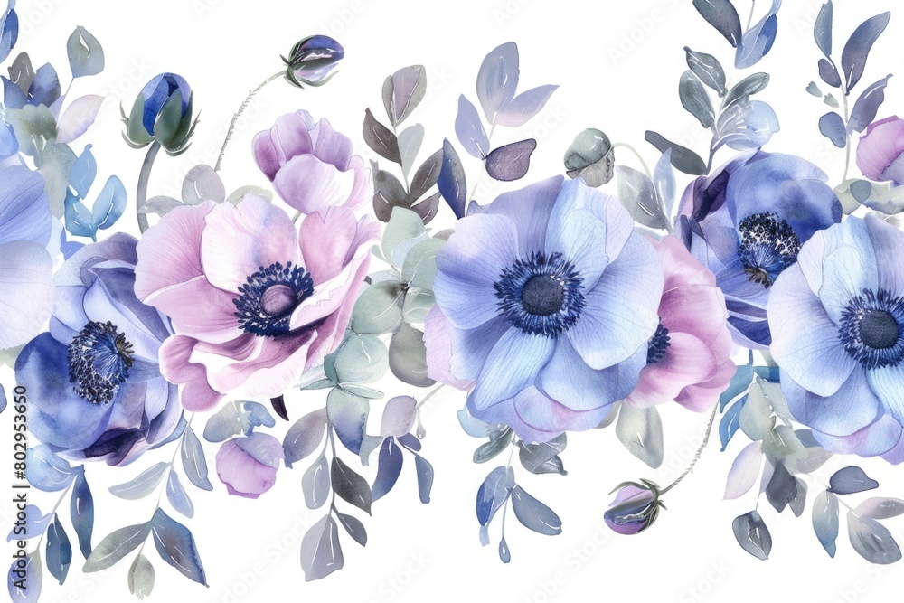 Poster colorful flowers on a simple background, perfect for various design projects