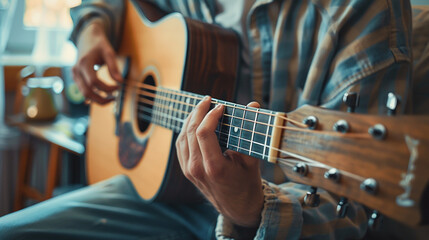 Obraz premium Man playing guitar. 