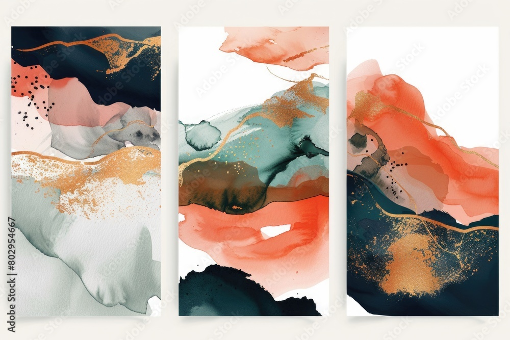Poster A collection of three banners featuring abstract designs. Perfect for website headers or social media posts