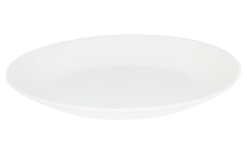 White flat plate on a transparent background.