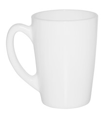 White mug or cup on a transparent background.