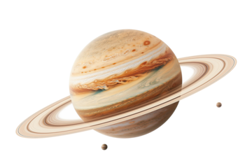 Planet Saturn isolated on a transparent background