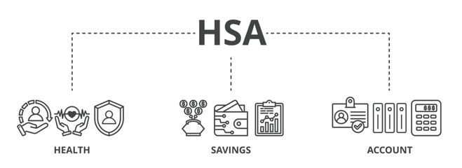 HSA concept icon illustration contain health, savings and account.