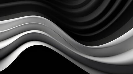 3d rendering. A grayscale image of a flowing cloth