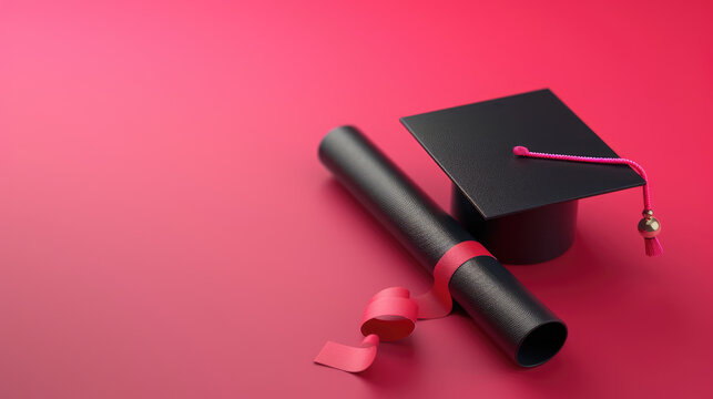 cap diploma graduation certificate floating,copy space
