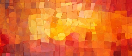 Fototapeta premium A low poly render of red and orange geometric shapes.