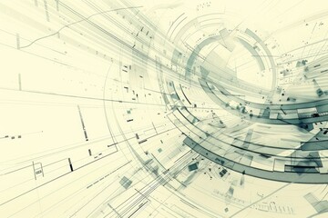 High-tech city skyline in digital art style, suitable for technology concepts