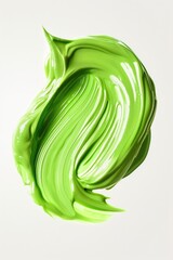 Detailed close up of green paint on white surface. Ideal for artistic projects