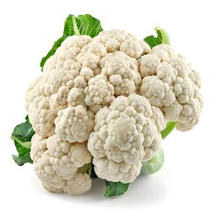 Cauliflower Cruciferous Vegetable Tree Like Florets Character Isolated on White BG Clean Blank Shoot
