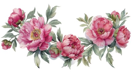 Vibrant pink flowers against a clean white backdrop, perfect for adding a pop of color to any design project