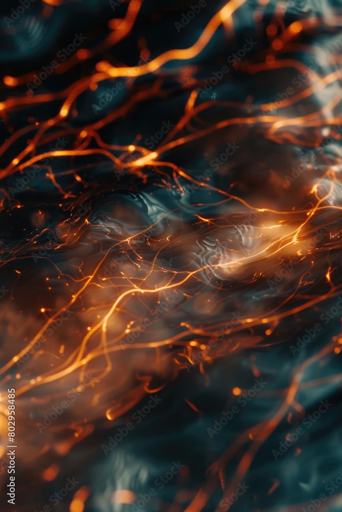 Poster a close-up of a fire with a blurry background, suitable for various design projects