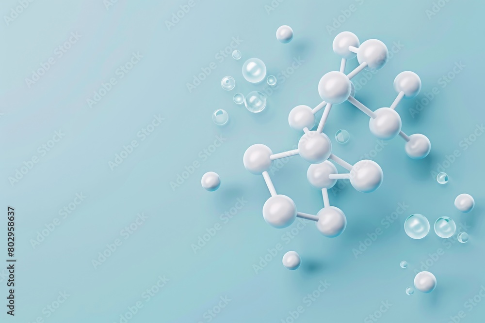 Poster a bunch of bubbles floating on top of a blue surface. ideal for underwater themes