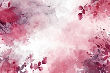 Fototapeta premium Beautiful watercolor painting of colorful flowers and green leaves. Perfect for botanical designs