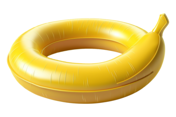 Illustration of a yellow swimming ring isolated on a transparent background
