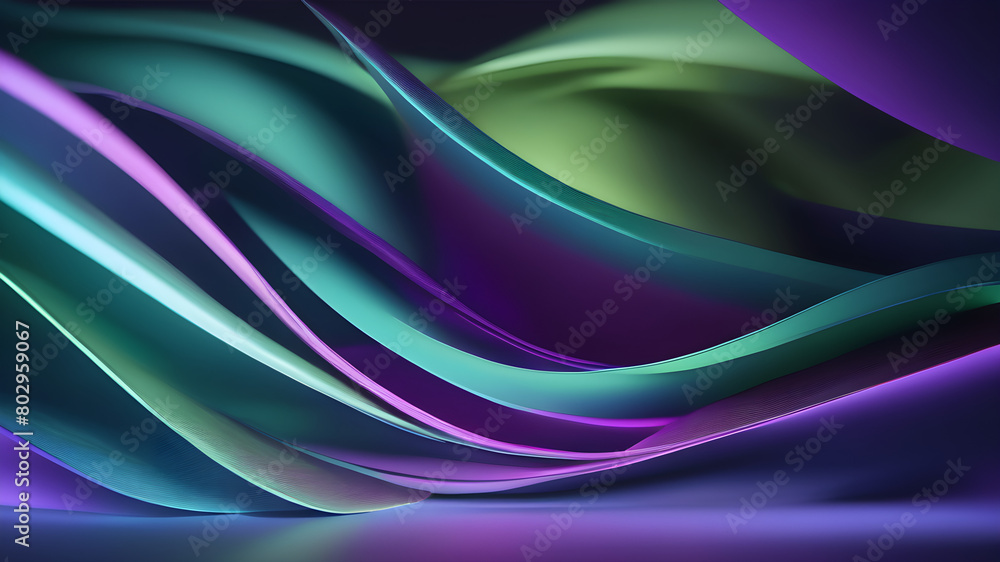 Wall mural abstract smooth and soft gradient waves background, futuristic abstract gradient neon illustration, 