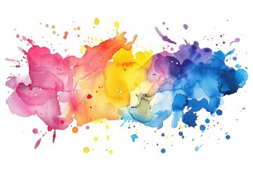 Vibrant watercolor rainbow on a clean white backdrop. Perfect for artistic projects or design elements