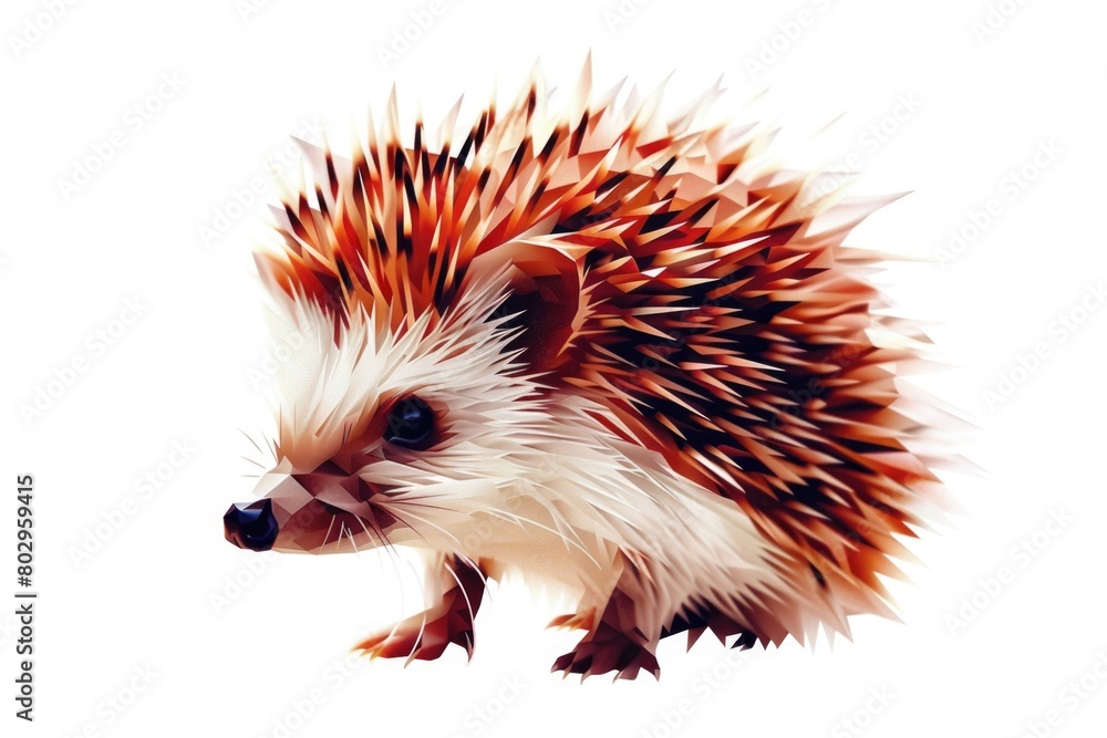 Poster Hedgehog standing in front of a white background. Suitable for various design projects