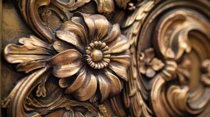 Detailed view of a decorative bronze finish on a home accessory, capturing the fine craftsmanship and artistic detailing that enhance its aesthetic value