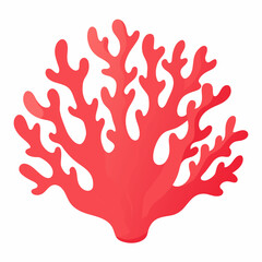 Coral design clipart art illustration, solid white background (21)