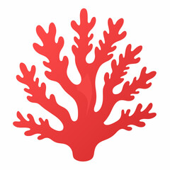 Coral design clipart art illustration, solid white background (29)