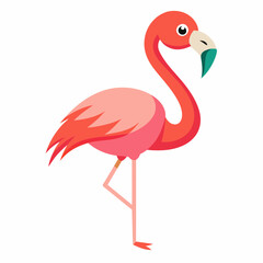 flamingo Bird Vector art illustration flat style (1)