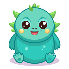 Obraz premium A small, round baby monster with chubby cheeks for an adorable and whimsical illustration