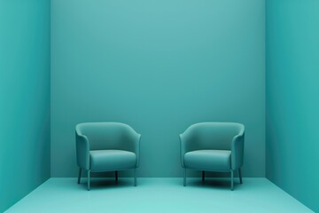 Two chairs in a room, suitable for interior design projects