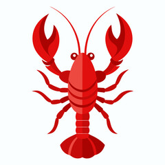 Lobster vector clipart art illustration, solid white background (4)
