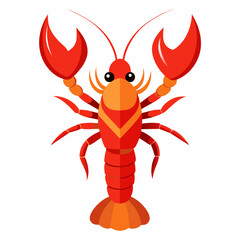 Lobster vector clipart art illustration, solid white background (11)